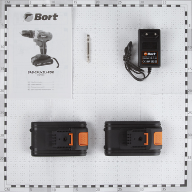 Дрель-шуруповерт аккумуляторная BORT BAB-24Ux2Li-FDK (2x2,0А.ч)