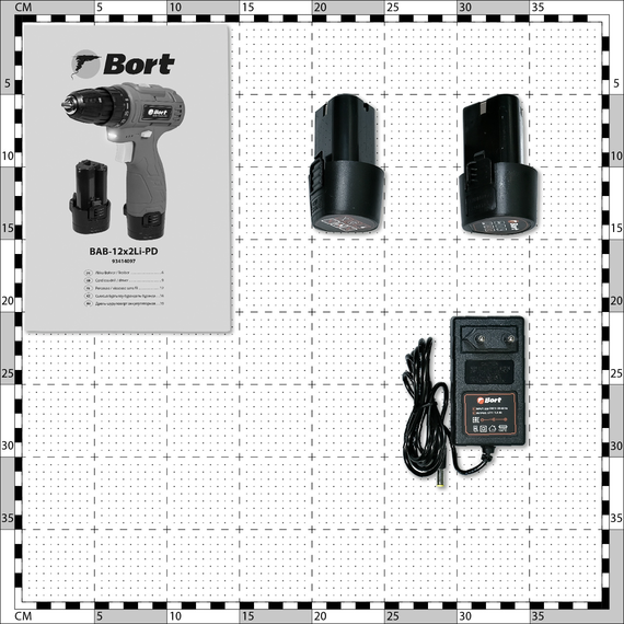 Дрель-шуруповерт аккумуляторная BORT BAB-12x2Li-PD (2x1,5Ah)