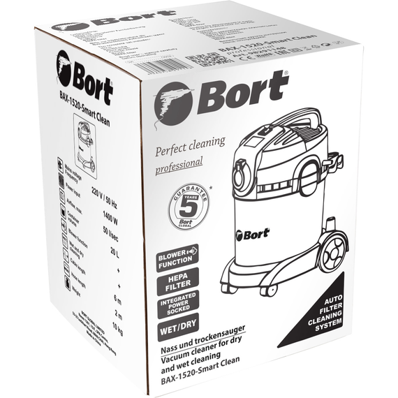 Пылесос для сухой и влажной уборки BORT BAX-1520-Smart Clean
