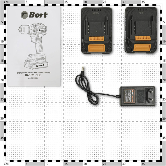 Дрель-шуруповерт аккумуляторная BORT BAB-21-BLK (2х2,0 Ач + ЗУ)
