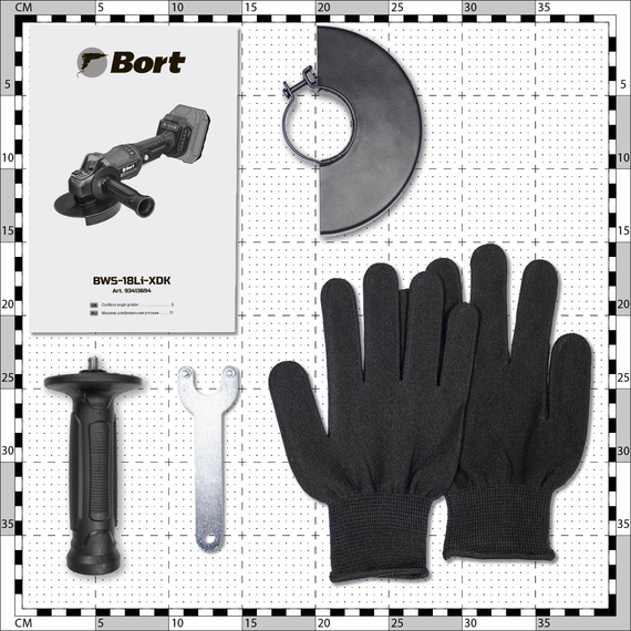 Машина шлифовальная угловая аккумуляторная BORT BWS-18Li-XDK