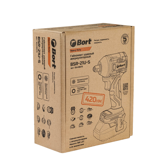 Гайковерт аккумуляторный BORT BSR-21U-S (без АКБ и ЗУ)