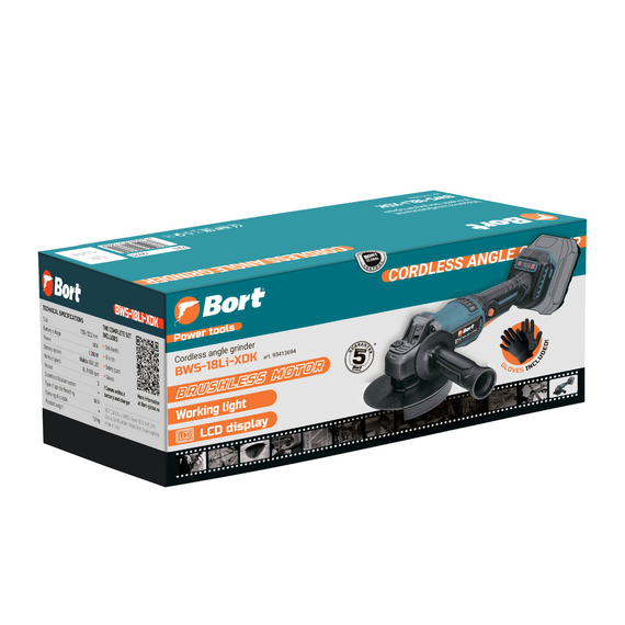 Машина шлифовальная угловая аккумуляторная BORT BWS-18Li-XDK