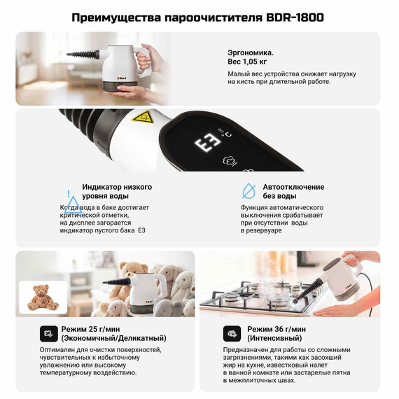 Пароочиститель BORT BDR-1800