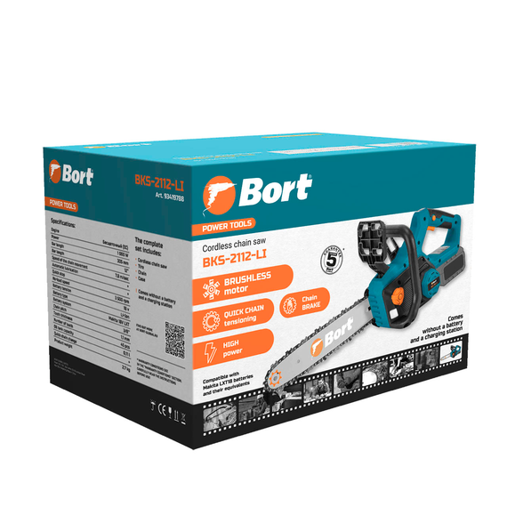 Пила цепная аккумуляторная BORT BKS-2112-LI (без АКБ и ЗУ)